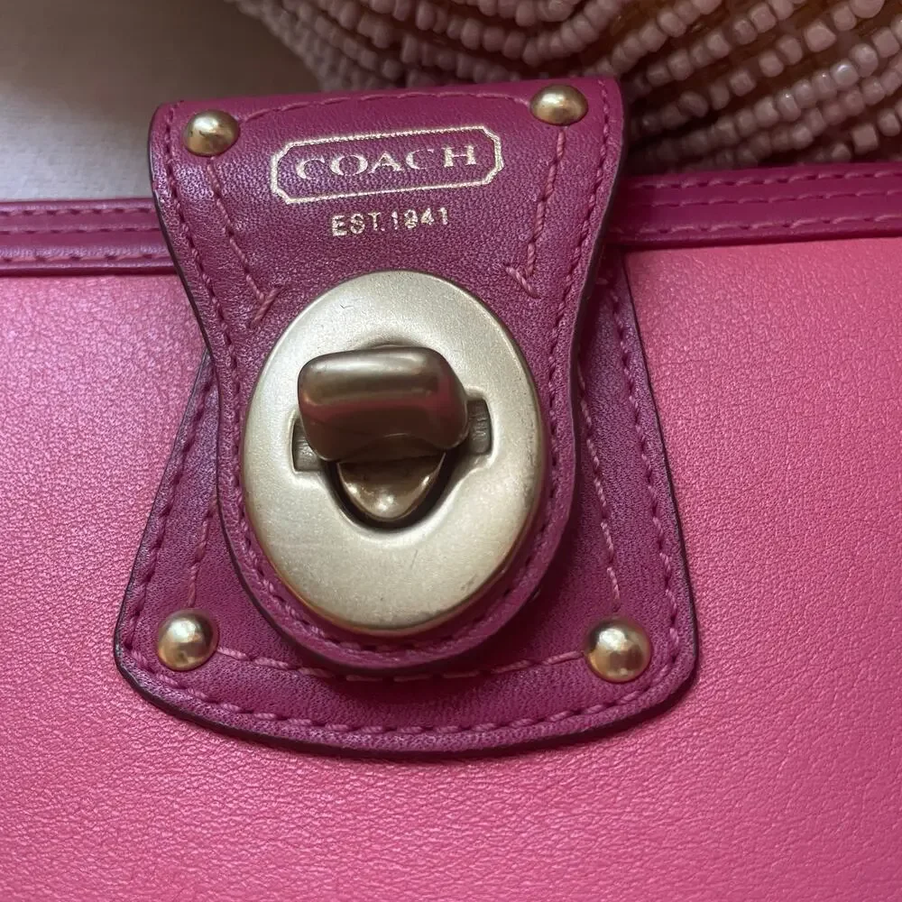 Coach Legacy Turnlock Planner Cover Pink Leather Agenda, Pen, Notebook Rare Y2K